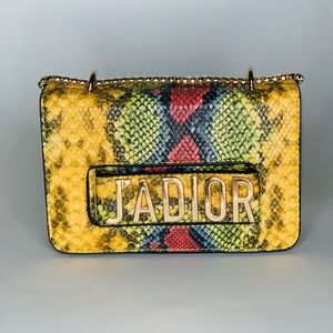 Yellow Jadior Snake Skin bag